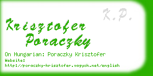 krisztofer poraczky business card